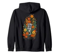 Boho Floral Mic Microphone Podcast Host Singer Sweat à Capuche