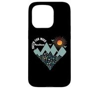 Boho Floral Mountain Flower Heart Faith Can Move Mountains Coque pour iPhone 15 Pro
