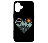 Boho Floral Mountain Flower Heart Faith Can Move Mountains Coque pour iPhone 16