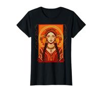 Boho Goddess Portrait - Tribal Art Nouveau Festival Design T-Shirt