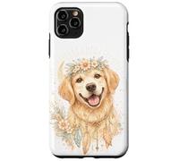 Boho Golden Retriever Floral Crown Aquarelle Art Esthétique Art Coque pour iPhone 11 Pro Max
