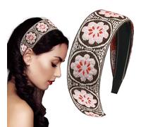 Boho Headbands for Women, Floral Embroidered Head Bands, Headbands for Girls, Hair Accessories, Ethnic Hair Bands, Ethnic Headband for Everyday Wear, 5,51 x 1,89 pouces