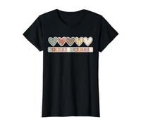 Boho Hearts Back to School Kindergarten T-Shirt Graphique avec Valeur, Femme, Noir, L