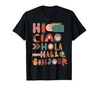 Boho Hi Salutations multilingues pour les voyageurs amateurs T-Shirt