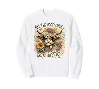 Boho Highland Cow Heart Crazy Citation Art Sweatshirt
