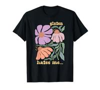 Boho Intolérance Frustration Funnies Groovy Gluten Hates Me T-Shirt Graphique avec Valeur