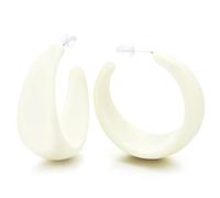 Boho Ivoire Blanc Grande Ouvert Cercles Statement Déclaration Cerceau Clous d'oreille Boucles d'oreilles Charnière