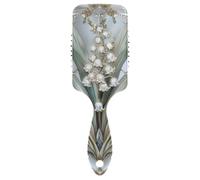 Boho Lily Of Valley Brosse lisse pour cheveux bouclés Brosse sèche et humide conçue pour la croissance des cheveux avec poignée ergonomique cepillo para cabello rizado