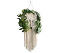 Boho Macrame Wall Art - Rustic Woven Textile Pattern, Lightweight Hanging Structure, Artistic Bohemian Style, Neutral Tone Finish | Decorative Piece for Nursery, Cafe, Studio, Gallery, Home Interior