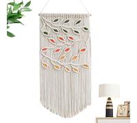 Boho MacRame Wall Hanging - Délicate et élégante - Tapisserie de Macrame avec feuilles - Art décoratif mural pour chambre à coucher, chambre d'appartement