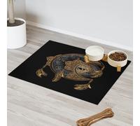 Boho Magic Moon Sun Tapis d'alimentation pour animal domestique pour chat et chien Tapis d'alimentation pour animal domestique Tapis d'alimentation absorbant Nti-Slip Contain Spills Protège les sols