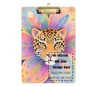 Boho Mandala Fleurs Léopard Personnaliser Presse-papiers en vrac Planche rigide pour 5e année Essentiels pour enseignants Taille 9 x 12