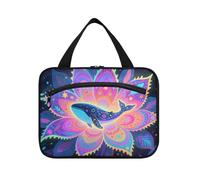 Boho Mandala Flowers Whale Hanging Travel Toiletry with Hook, Designer Essentials Bag for Travel Accessories Cruises estuche para brochas maquillaje L