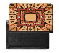 Boho Mandala Porte-passeport pour documents de voyage en cuir PU Porte-cartes de crédit Minimaliste Poche avant Portefeuille Mode Passeport Portefeuille Étui fin à deux volets