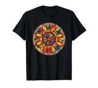 Boho Mandala Tournesol Cercle Floral Radial Motif T-Shirt