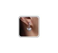 Boho Mariage Boucles D'oreilles Coeur Strass Pendantes Argent Petites Boucles D'oreilles Coeur Cristal Cz Dainty Smaller Love Drop Simple Tiny Cute Delicate Minimalist Trendy Jewelry For Women