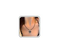 Boho Mariage Émail Noir Collier Coeur Argent Cz Amour Pendentif Mince Cordon Corde Cuir Tour De Cou Mignon Minuscule Fleur Dainty Small Floral Rose Simple Minimalist Chain Delicate Jewelry For Women