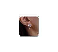 Boho Mariage Petites Boucles D'oreilles Fleur Blanche Or Petites Boucles D'oreilles Marguerite Simple Noir Floral Dainty Cute Petal Crystal Sparkly Mini Cz Enamel Rose Delicate Minimalist For Women