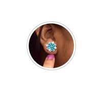 Boho Mariage Sarcelle Turquoise Boucles D'oreilles Fleurs Mini Cz Bleu Daisy Petites Boucles D'oreilles Simple Étincelle Dainty Tiny Rhinestone Floral Cute Delicate Smaller Western Minimalist Women
