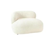Boho Minimalist Boucle Accent Chair Modern with Ottoman Plush Comfortable Armchair,for Bedroom/Reading Nook(C)