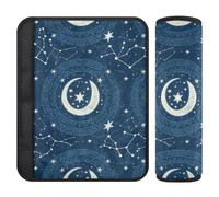 Boho Moon Blue Lot de 2 housses de ceinture de sécurité mignonnes et confortables pour SUV