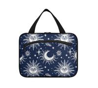 Boho Moon Sac de voyage à suspendre pour homme avec crochet, sacs portables de designer avec fermeture éclair pour papa, toilettes Bolsa de maquillaje para Mujer L