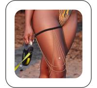 Boho Multicapa Muslo Cadena Borla Pierna Cadena Bikini Playa Cuerpo Cadena Pierna Cadena Oro Perla Muslo Cadena Elástica Muslo Accesorios Para Mujeres Y Niñas.[J137]