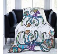 Boho Ocean World Couverture De Calmar Poulpe Artistique Légère, Confortable Et Douce, Couverture De Micro-Voyage