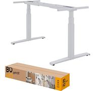 boho office® Basic Line - Bureau Blanc, réglage en Hauteur électrique en continu Ultra Rapide (80 mm/s), Fonction mémoire, écran Tactile et Protection anticollision sophistiquée