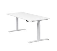 boho office® Basic Line - piètement de Table réglable électriquement en Hauteur en continu, Blanc avec Fonction mémoire, y Compris Plateau de Table de 180 x 80 cm en Blanc