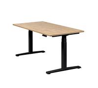 boho office® Basic Line - piètement de Table réglable électriquement en Hauteur en continu, Noir avec Fonction mémoire, y Compris Plateau de Table de 160 x 80 cm en Chêne Sauvage