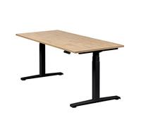 boho office® Basic Line - piètement de Table réglable électriquement en Hauteur en continu, Noir avec Fonction mémoire, y Compris Plateau de Table de 180 x 80 cm en Chêne Sauvage