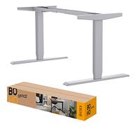 boho office® Homedesk - piètement de Table argenté, réglage en Hauteur électrique en continu, Fonction mémoire, écran Tactile, Protection anticollision sophistiquée et sécurité Enfants