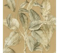 Papier Peint Palmier Boho Mustard Rasch 571479 Vinyle Texturé Mur D'Accent