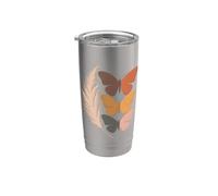 Boho Papillon Plume Art Abstrait Gobelet isotherme en acier inoxydable double paroi