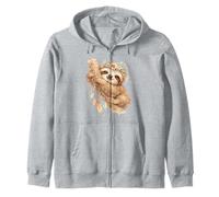 Boho Paresseux Floral Couronne Attrape-rêves Aquarelle Art Sweat à Capuche
