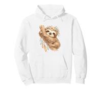 Boho Paresseux Floral Couronne Attrape-rêves Aquarelle Art Sweat à Capuche