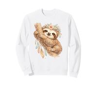 Boho Paresseux Floral Couronne Attrape-rêves Aquarelle Art Sweatshirt