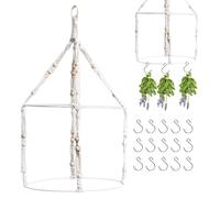 Boho Plant Dryer Rack - Cotton Rope 30cm Double Layer Hanging Flower Drying Rack, Macrame Herb Drying Net | Woven Plaant Hanger, Air Plant Dryiing Organizer for Home Garden Decor Use