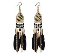 Boho plume d'oreilles pour femmes d'oreilles bohème léger plume Hippie pour femmes filles Boucle D’ Oreille
