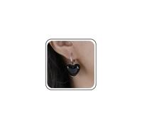 Boho Punk gothique petites boucles d’oreilles coeur noir Dangle délicates boucles d’oreilles coeur rouge minuscule goutte Simple plus petit mignon bouffant amour délicat minimaliste bijoux femmes