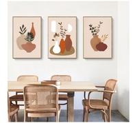 Boho Rainbow Leaf Terracotta Vase Fille Abstrait Wall Art Toile Peinture Posters Et Prints Mur Photos Salon 40x60Cmx3 Sans Cadre