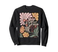 Boho Retro Christian Grow in Grace Christian Bible Hommes Femmes Sweatshirt
