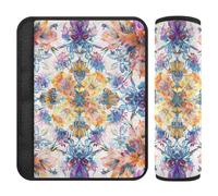 Boho Simple Orange Florals Lot de 2 coussinets d'épaule pour sangles de siège de voiture Libérer le stress à votre cou et vos épaules pour sac forro para cinturon de seguridad