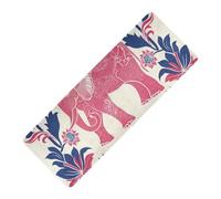 Boho Simple Peach Blue Elephant imprimé tapis de yoga pour homme caoutchouc naturel antidérapant, avec tapis de yoga tapete para ejercicio 180,3 x 66 cm pour femme