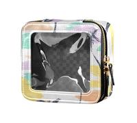 Boho Simple Style Island Cocotier Trousse de maquillage transparente en cuir Trousse de toilette vernis à ongles Sac organisateur pour femme