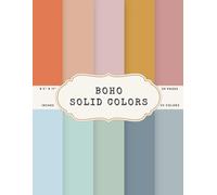 Boho Solid Colors Scrapbook Paper - 50 Pages, 25 Double-Sided Colors - 8.5 x 11 in Earth Tone Pad: Boho Solid Colors Scrapbook Paper - 50 Pages, 25 Double-Sided Colors - 8.5 x 11 in Earth Tone Pad