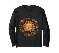 Boho Spiritual Sun Bohème avec Couronne Florale Art Manche Longue