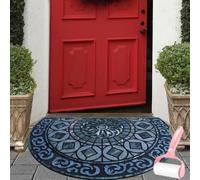 Boho Style Semicircular Door Mat,Half Round Absorbent Carpet,Front Door Entryway Rug,Easy Clean Non Slip Soft Floor Carpet for Indoor Outdoor Entrance Bathroom Dorm