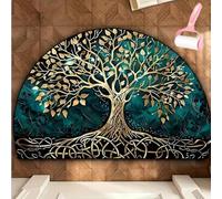 Boho Style Semicircular Door Mat,Half Round Absorbent Carpet,Front Door Entryway Rug,Easy Clean Non Slip Soft Floor Carpet for Indoor Outdoor Entrance Bathroom Dorm